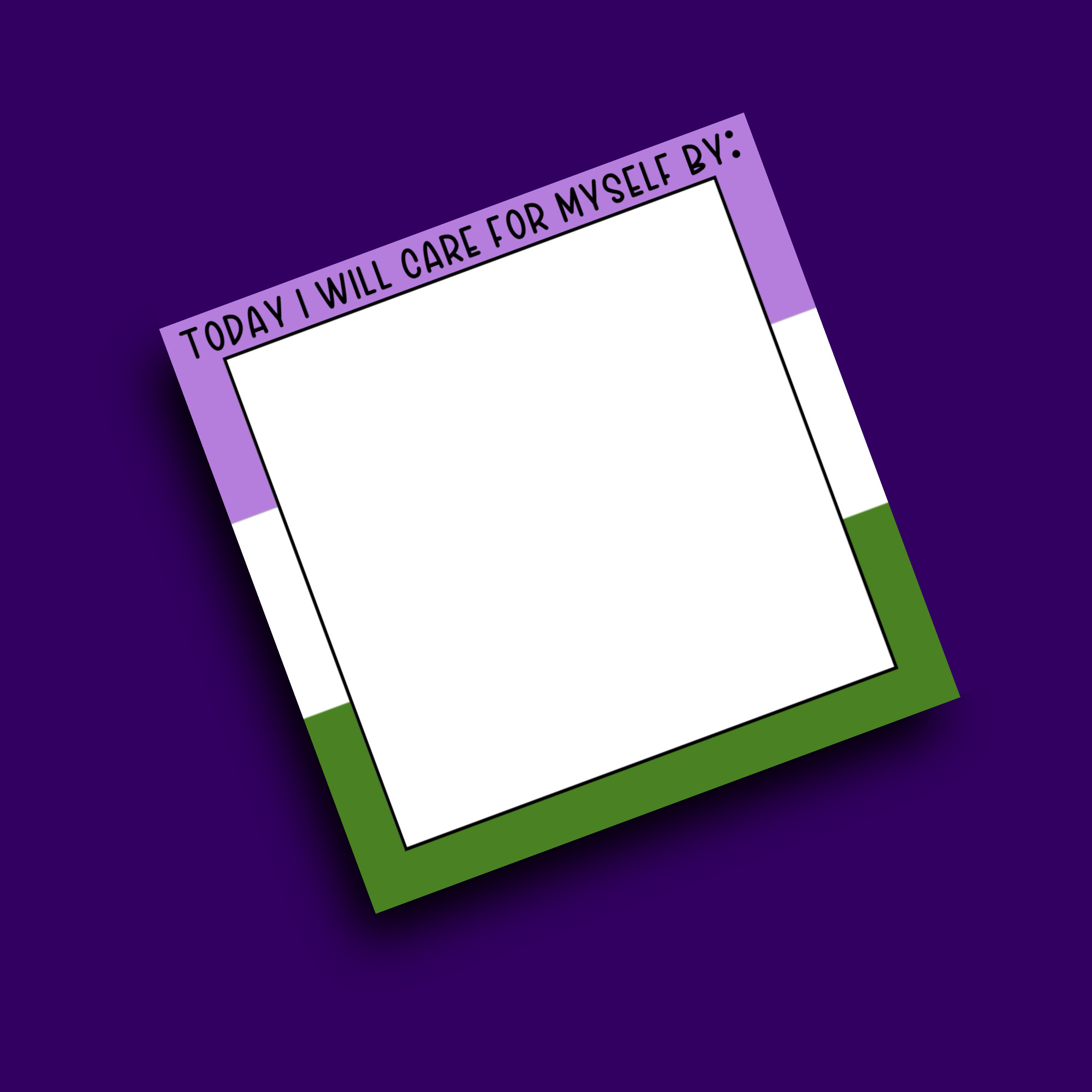 Genderqueer Self Care Notepad