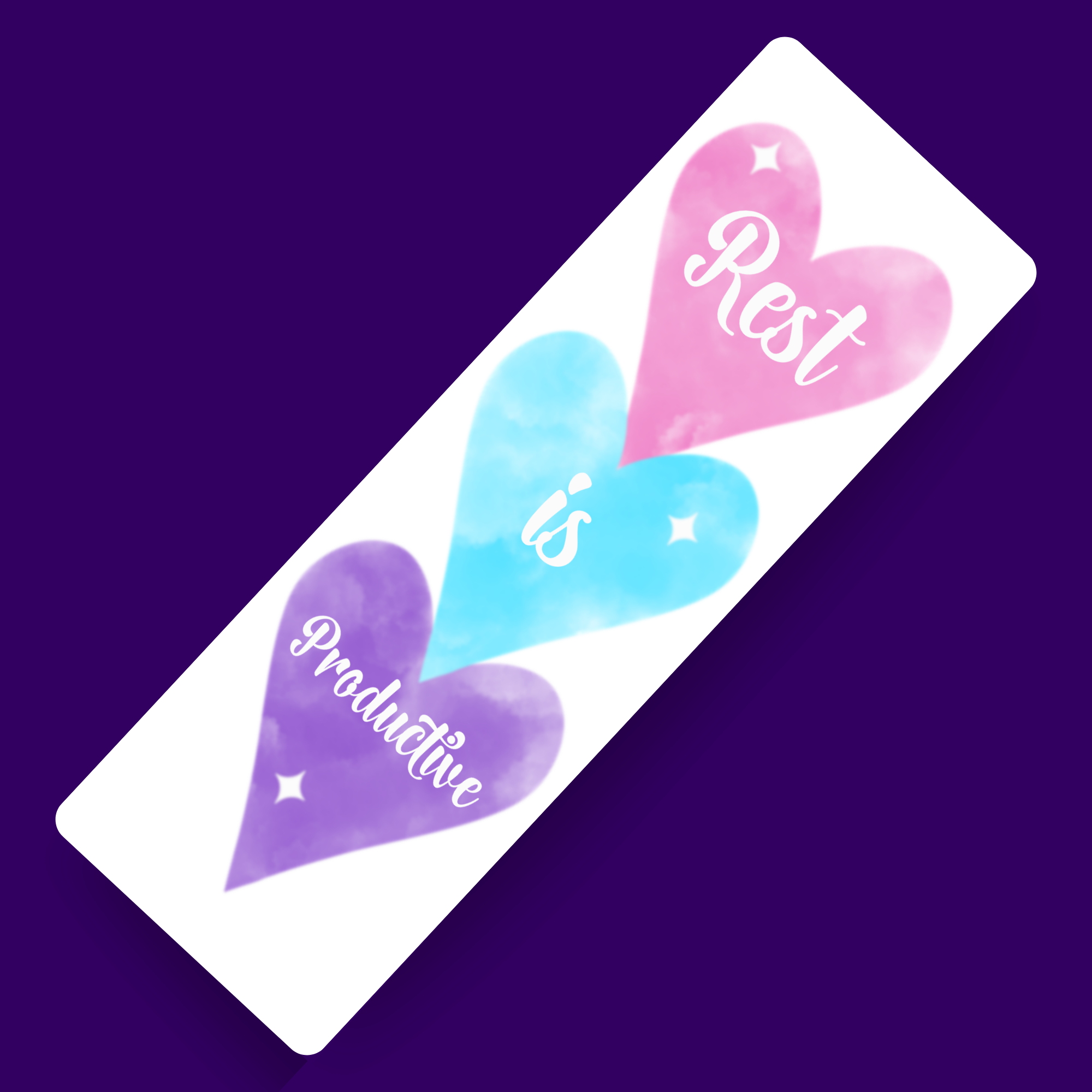 Rest is Productive (Hearts) Bookmark