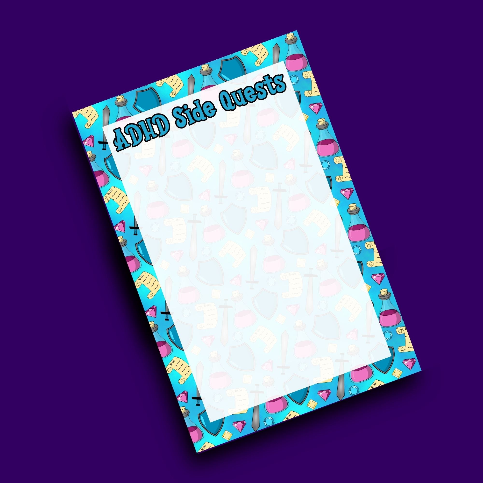 ADHD Side quest Notepad (Blue)