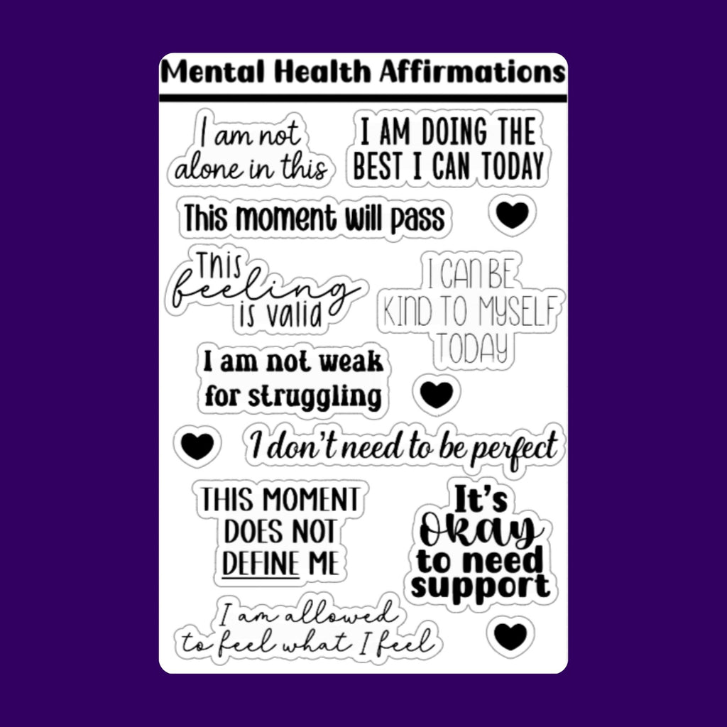 Mental Health Affirmation Sticker Sheet