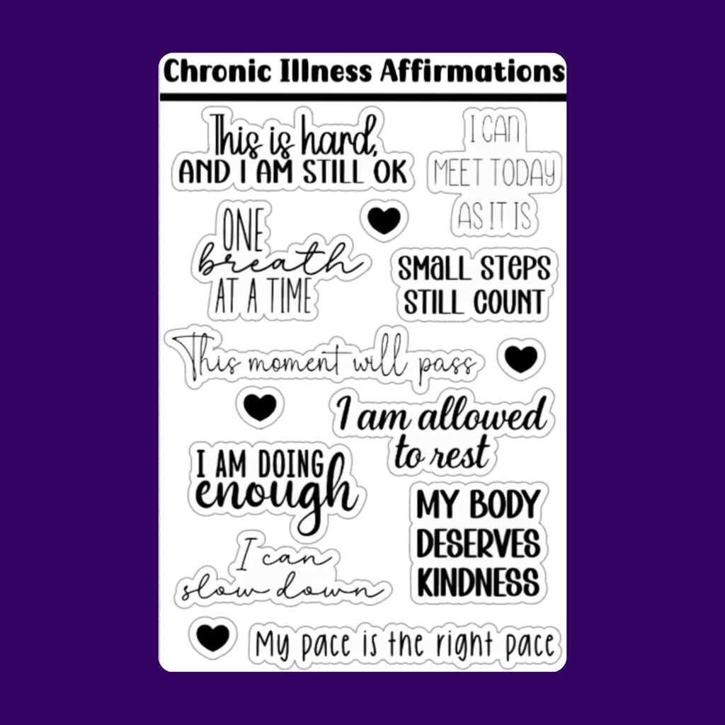 Chronic Illness Affirmation Sticker Sheet