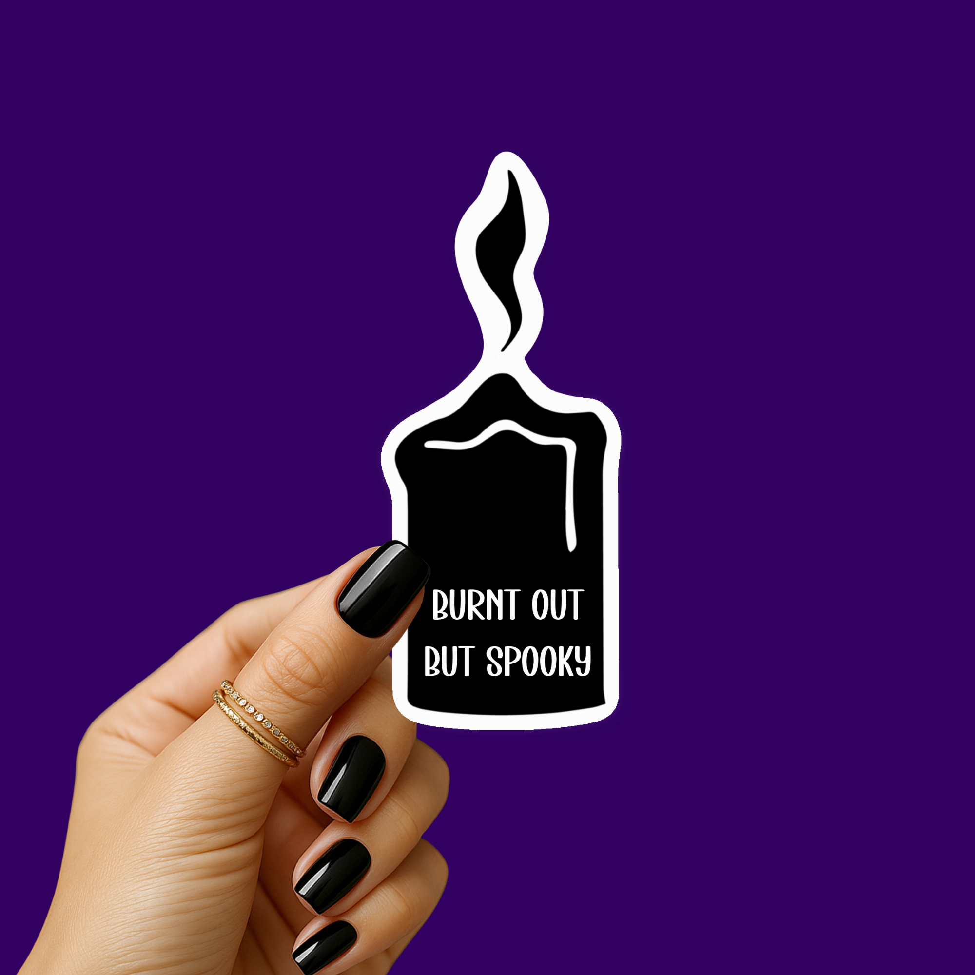 Burnt Out But Spooky Candle Sticker