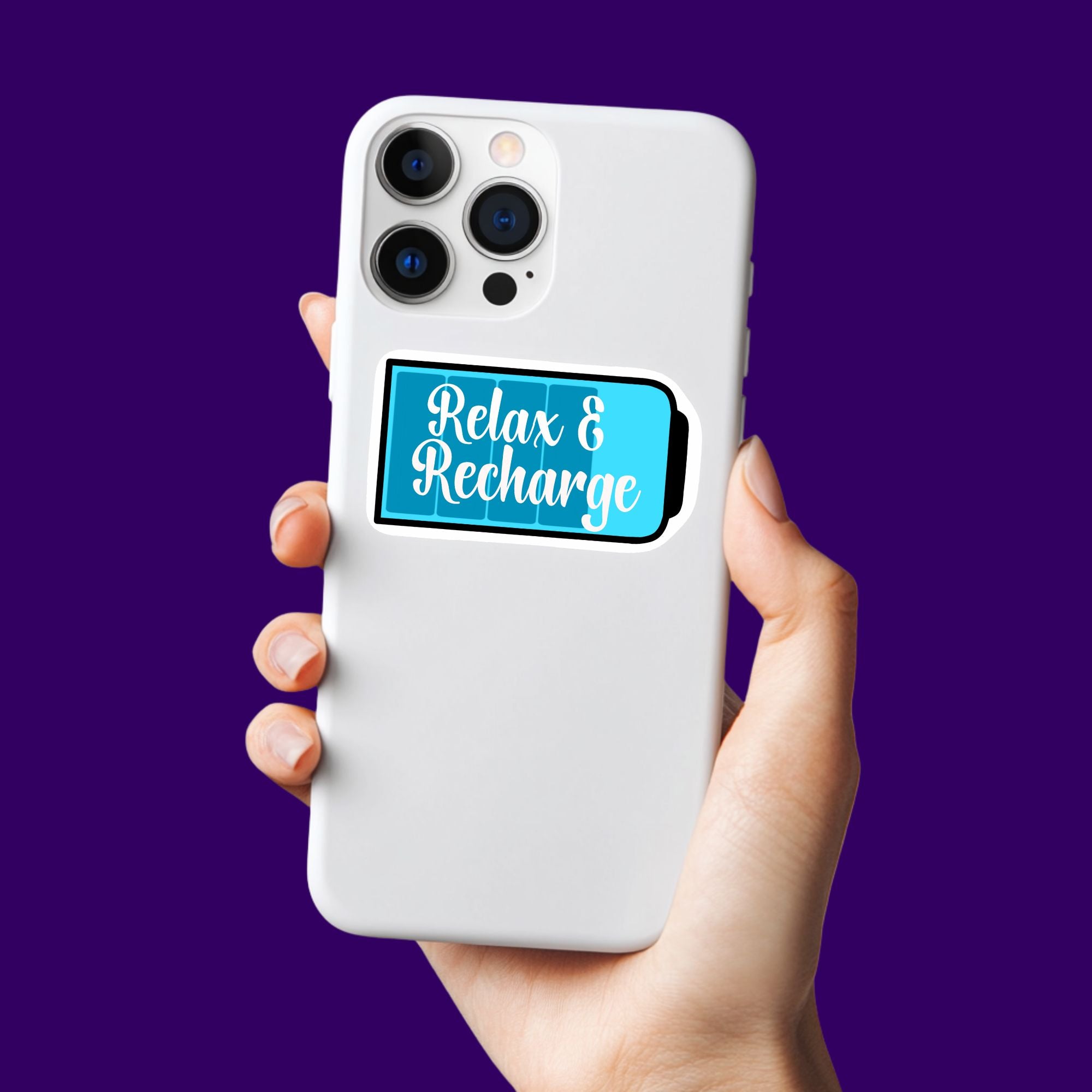 Relax and Recharge Sticker