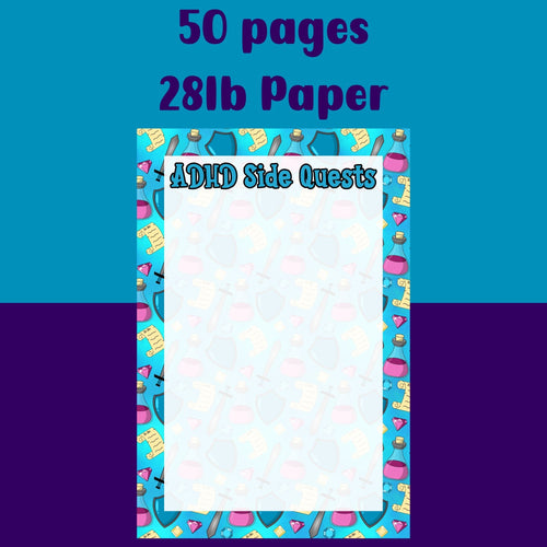 ADHD Side quest Notepad (Blue)