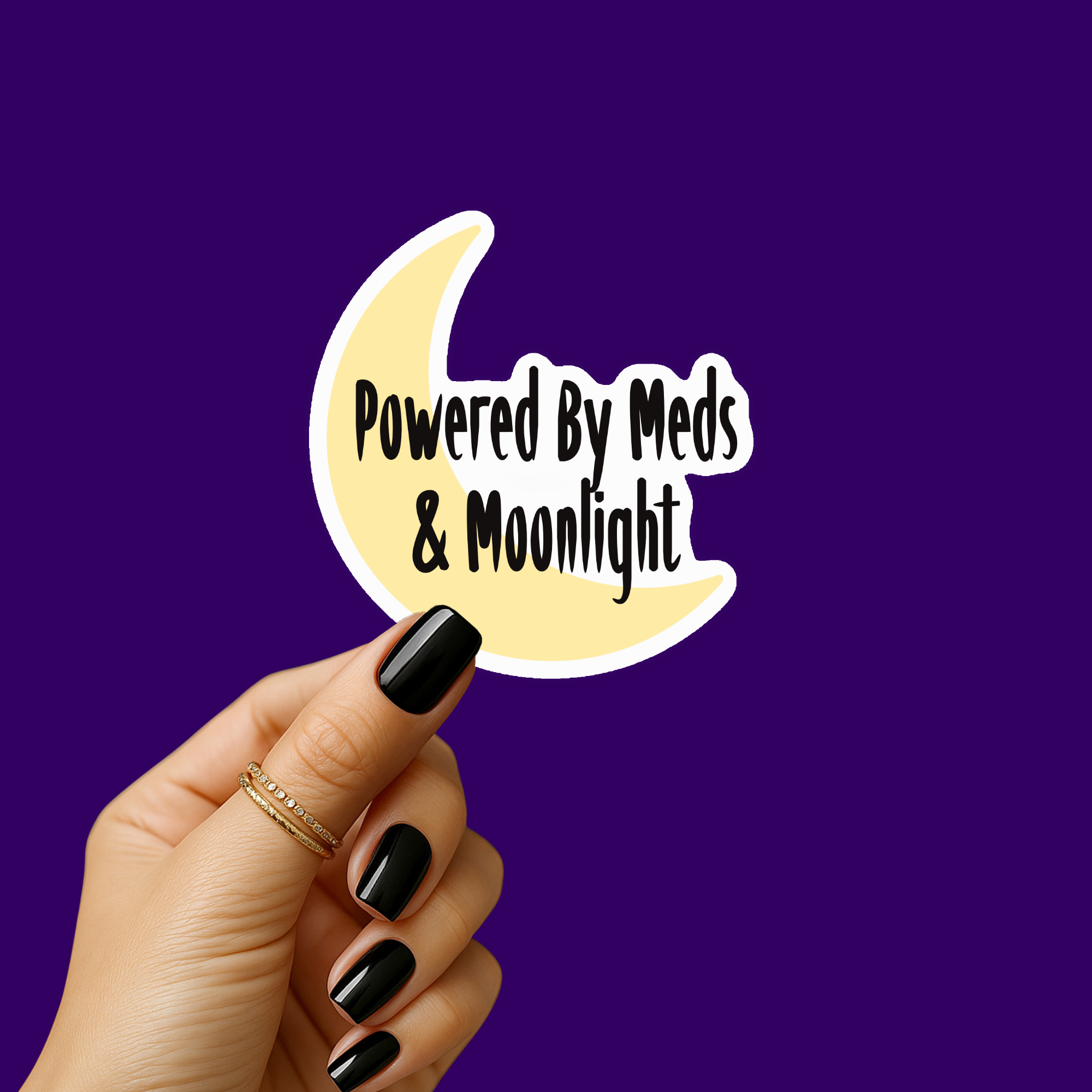 Powered by Meds and Moonlight Sticker
