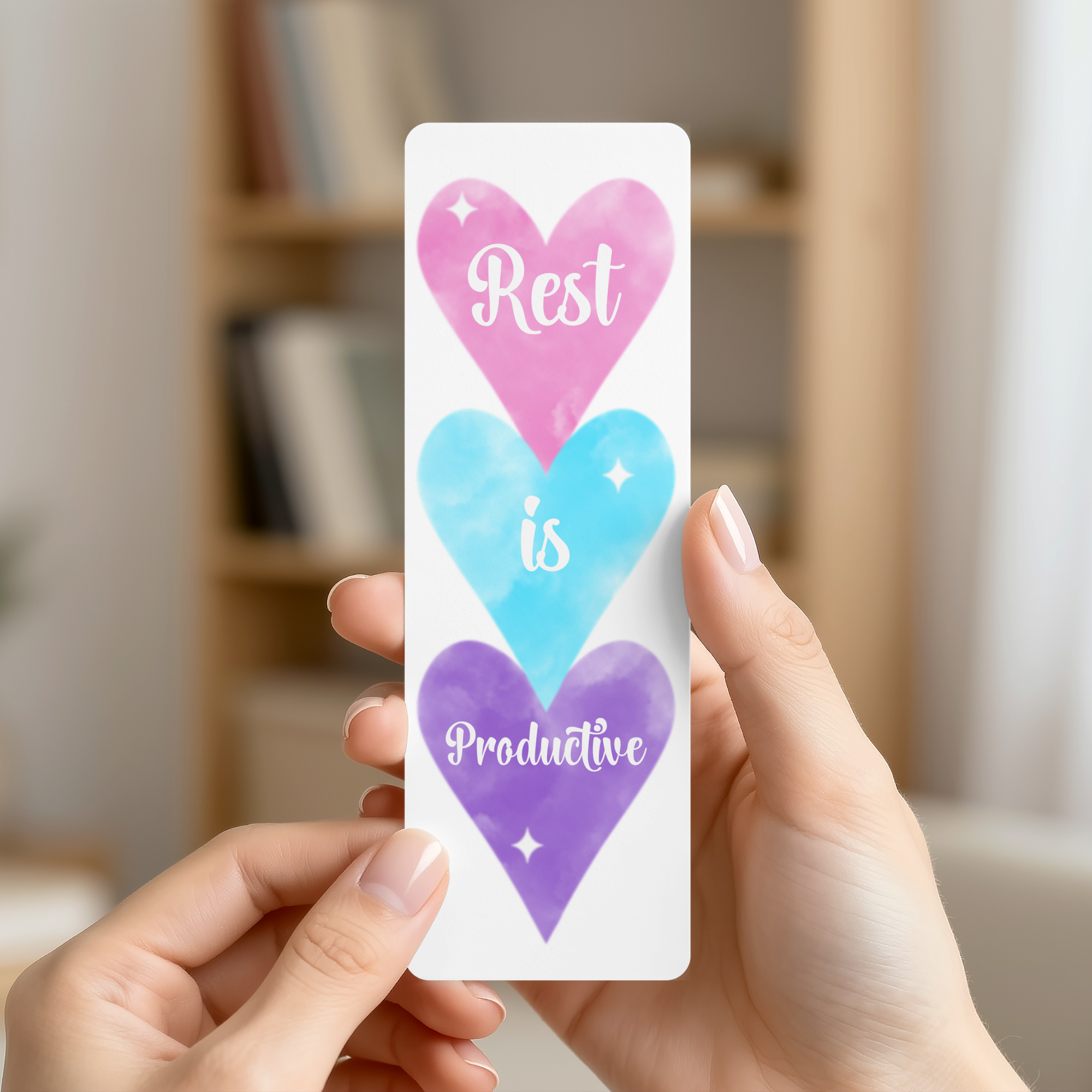 Rest is Productive (Hearts) Bookmark