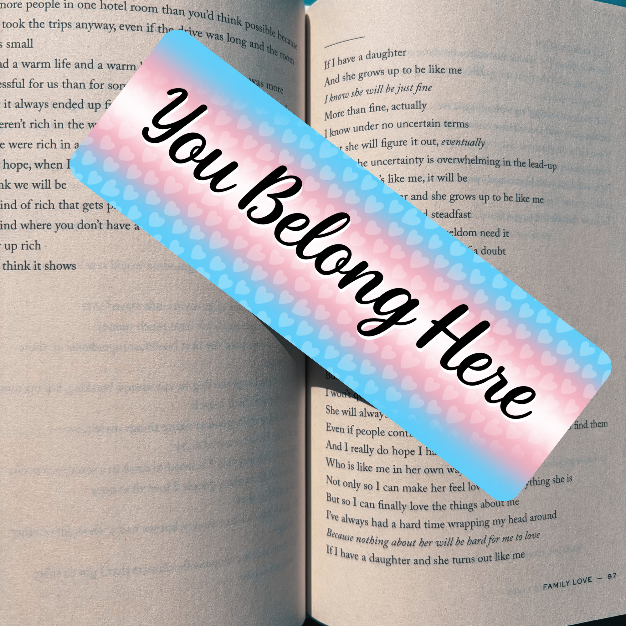 You Belong - Trans Pride Bookmark