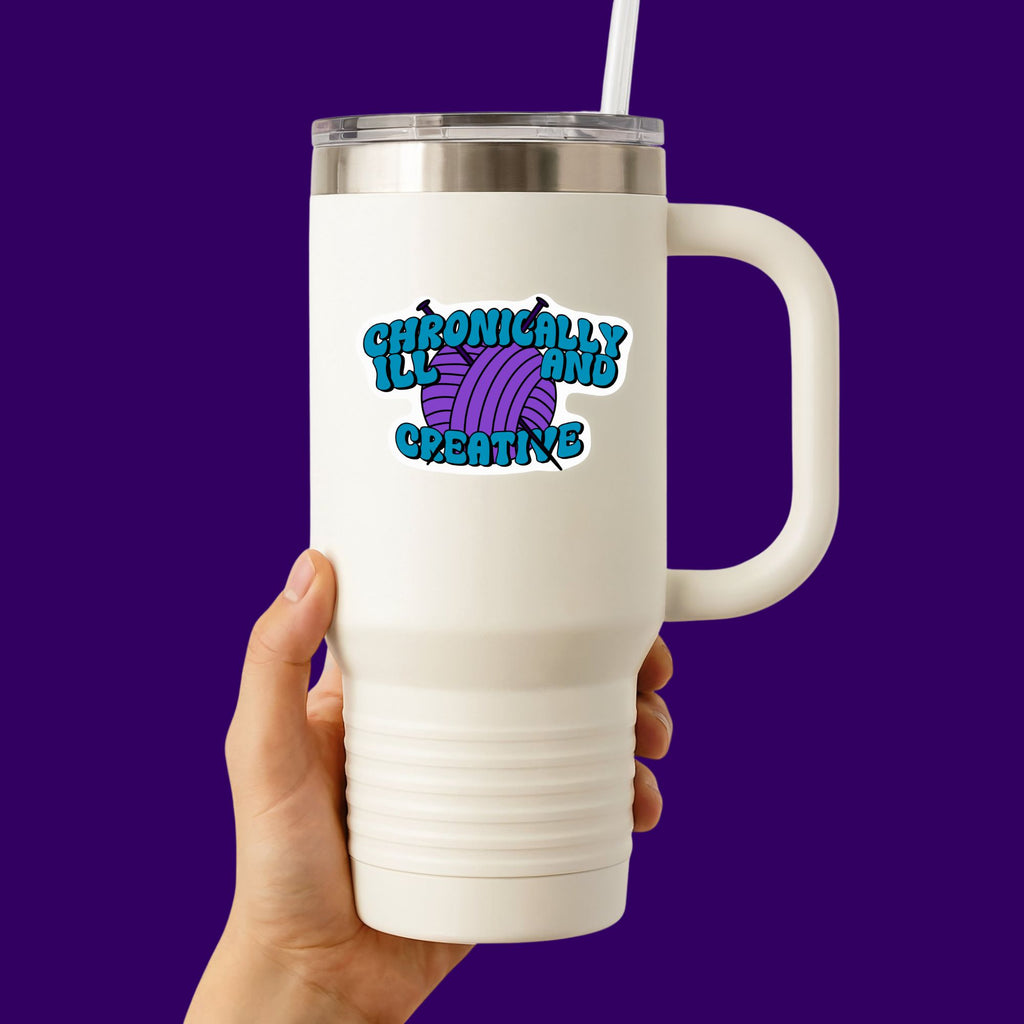 Chronically Ill and Creative Knitting Sticker