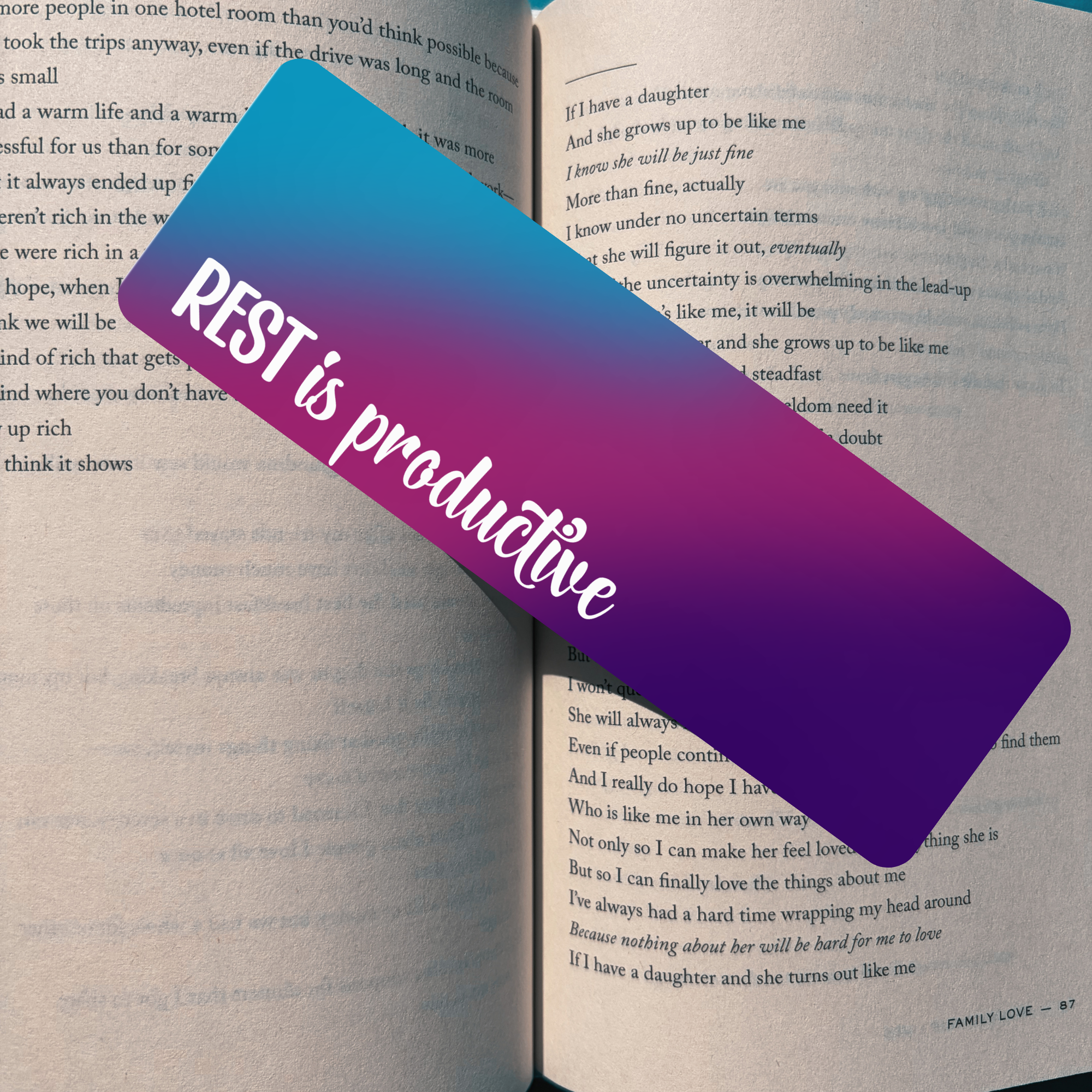 Rest is Productive (Words) Bookmark