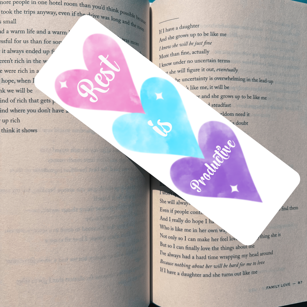 Rest is Productive (Hearts) Bookmark