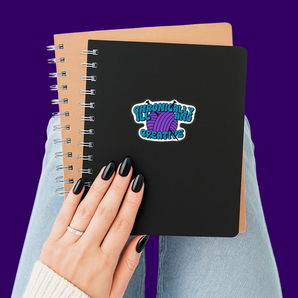 Chronically Ill and Creative Knitting Sticker