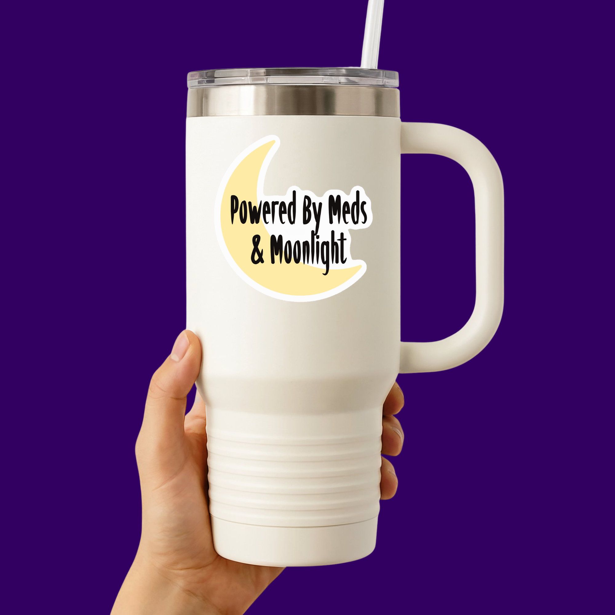 Powered by Meds and Moonlight Sticker