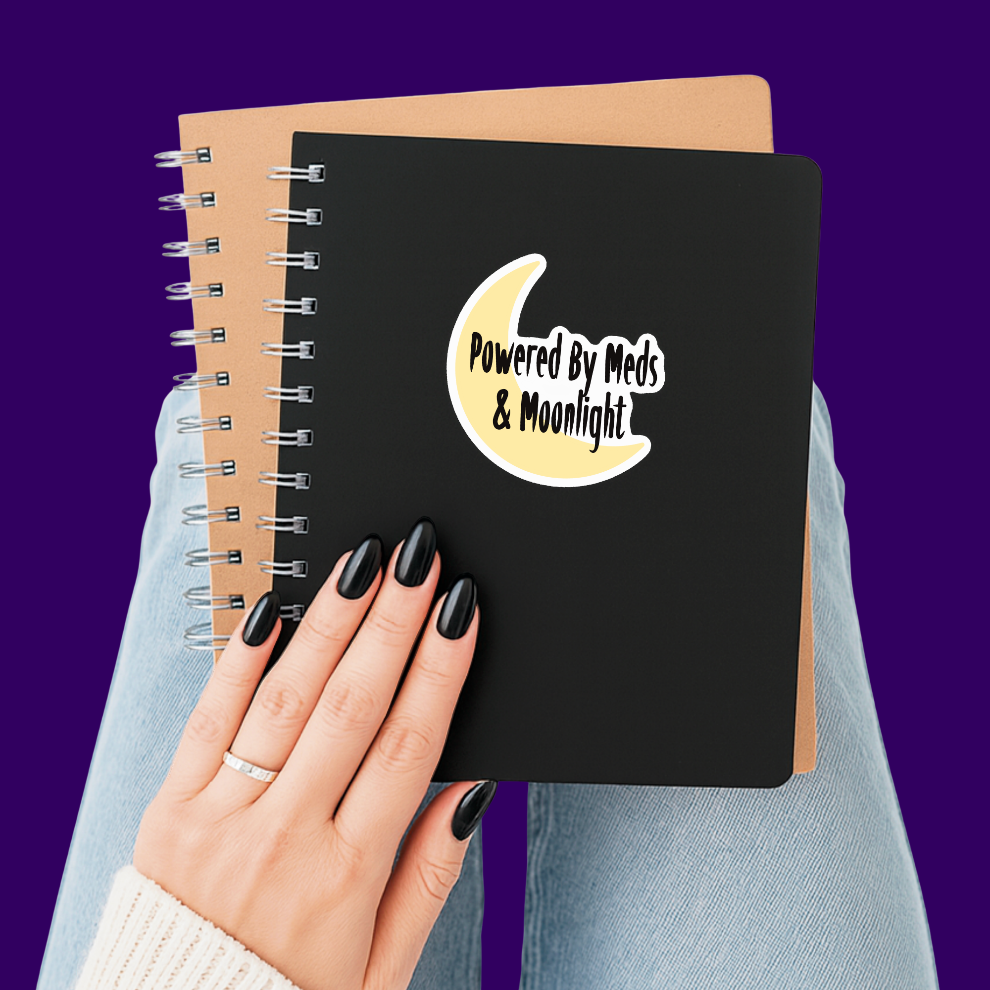 Powered by Meds and Moonlight Sticker
