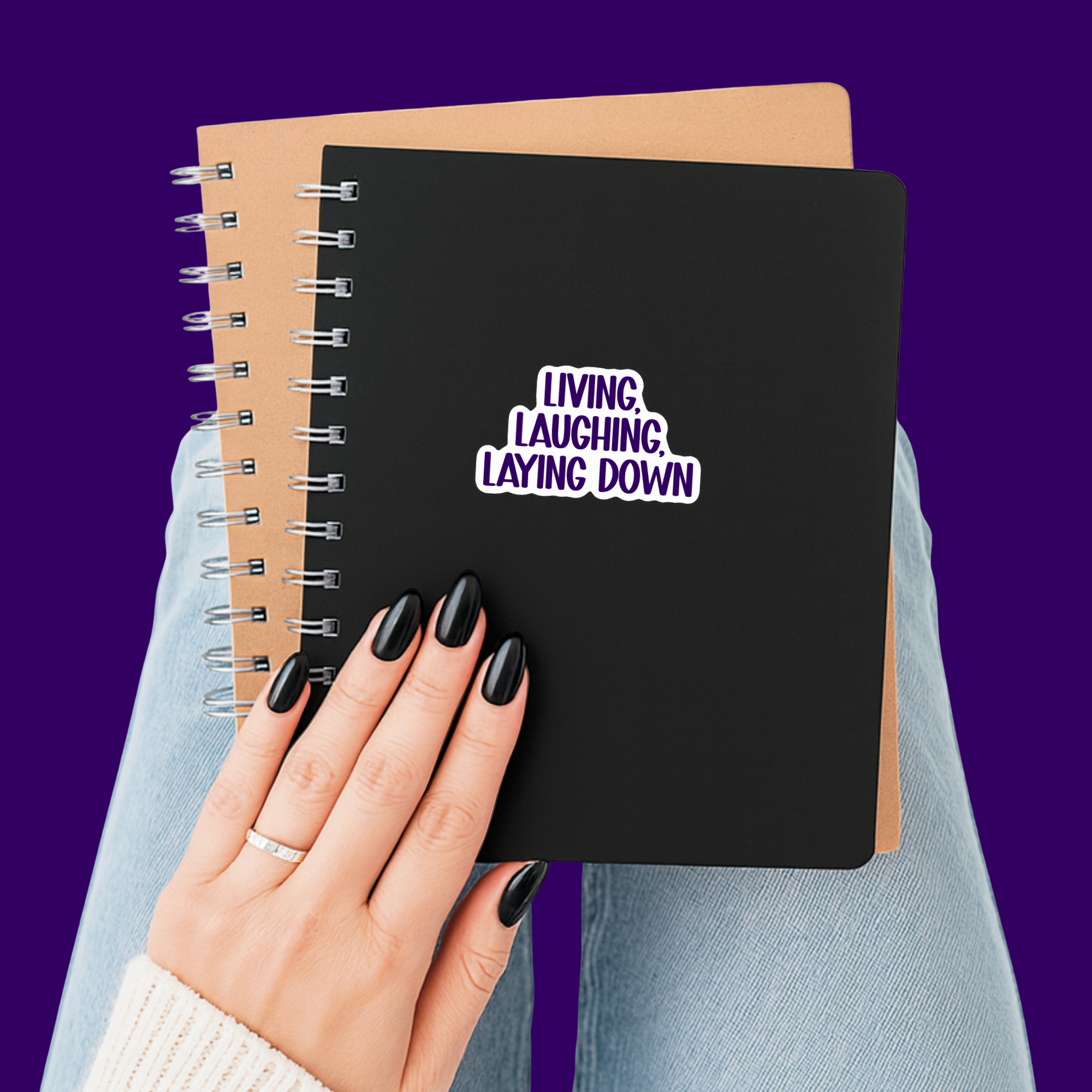 Living, Laughing, Laying Down Sticker