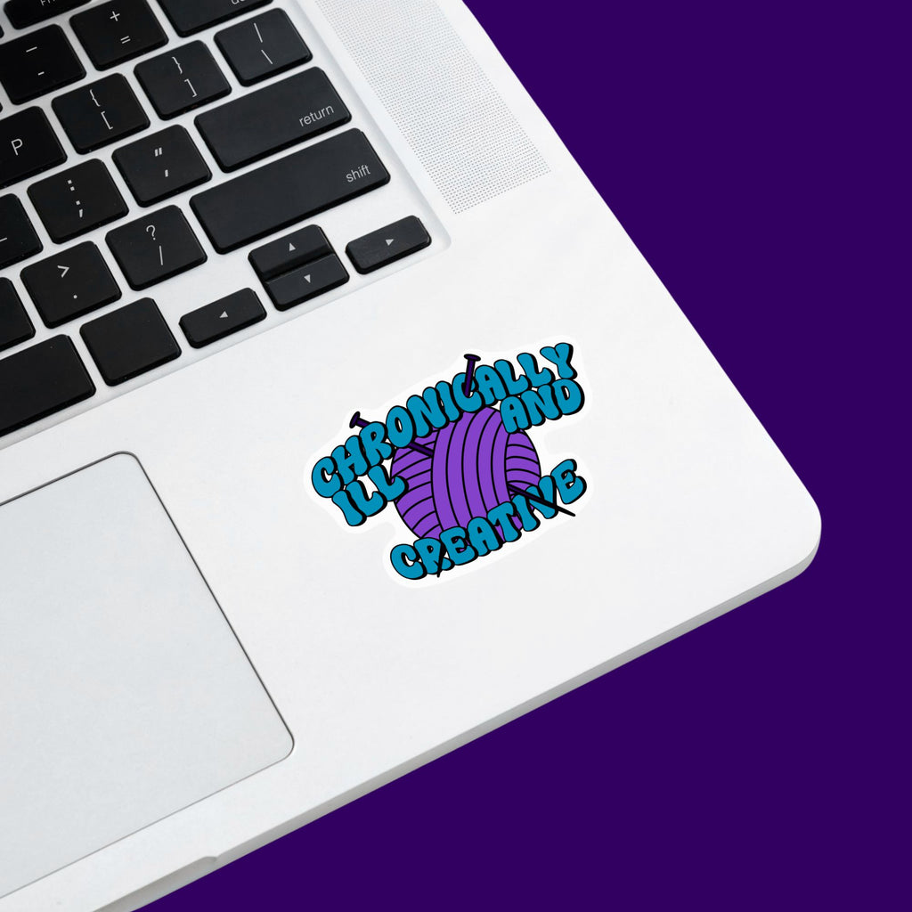 Chronically Ill and Creative Knitting Sticker