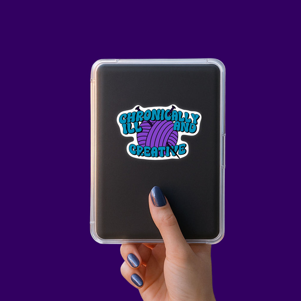 Chronically Ill and Creative Knitting Sticker