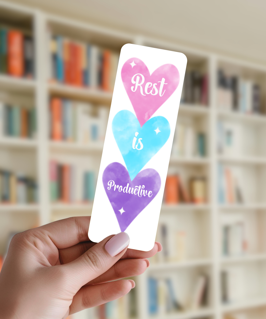 Rest is Productive (Hearts) Bookmark